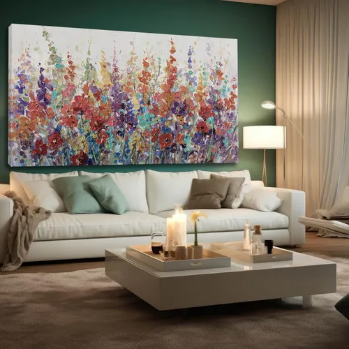 Miniatura 14 de XIANSHOU Arte de pared rosa y dorado con textura de flores para dormitorio, sala de estar, oficina, habitación de niñas, decoración de pared, 29 x
