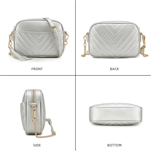 Miniatura 3 de lola mae Bolso bandolera acolchado, bolso de hombro de diseño moderno