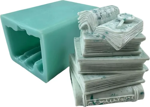 Miniatura 20 de Molde de jabón de silicona de dos libros, moldes de cera de vela hechos a mano, molde de silicona para pastel de mousse de chocolate, gelatina