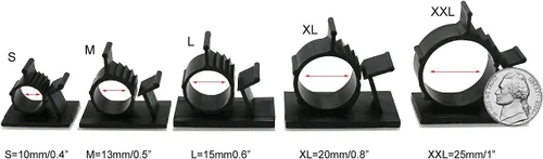 Miniatura 2 de abrazadera ajustable de nylon con base adhesiva para sostener cables