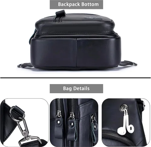 Miniatura 32 de LUKZIJAES Bolso bandolera de cuero genuino para hombre