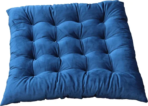 Ginsimar Cojín cuadrado de terciopelo para silla, cintura gruesa, cojín de asiento lumbar para oficina, automóvil, comedor, hogar (azul; 13.7