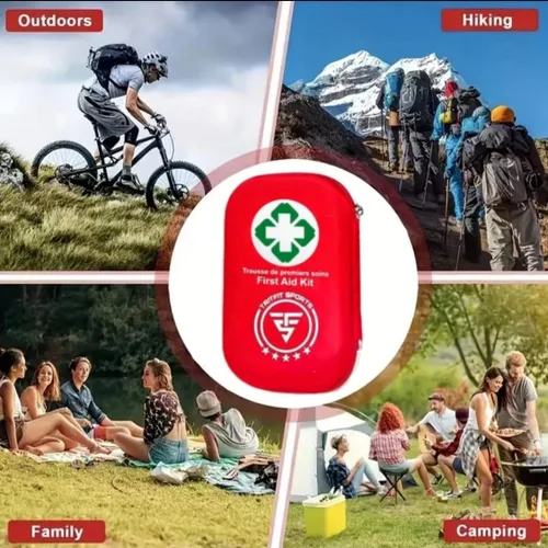 Miniatura 7 de Kit de primeros auxilios 2 en 1 y kit de supervivencia, 300 piezas, primeros auxilios para automóvil, campamento de primeros auxilios, kit