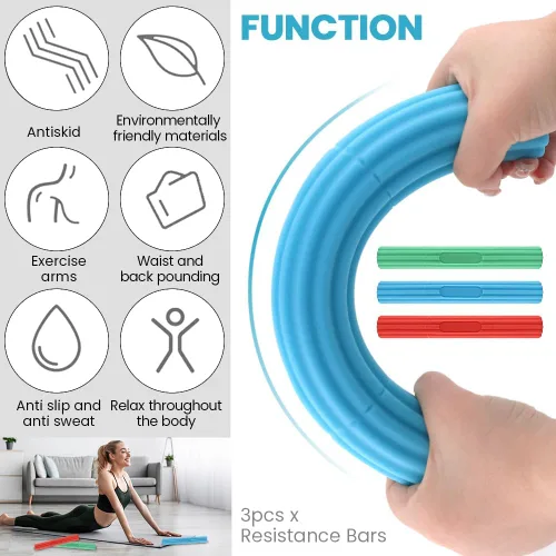 Miniatura 7 de Barra flexible para terapia de codo de tenis y golfistas, 3 niveles de resistencia, alivia la tendinitis, dolor de muñeca y antebrazo, mejora