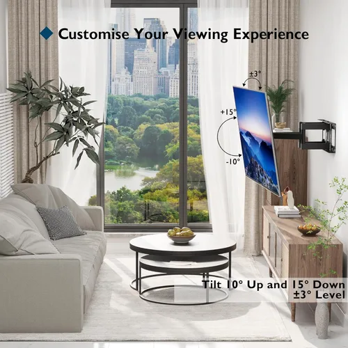 Miniatura 4 de BONTEC - Soporte de pared para TV de movimiento completo para televisores de 23 a 70 pulgadas, capacidad de hasta 45 kg, VESA máx. 400 x 400 mm
