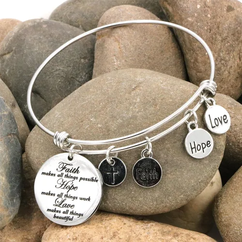 Miniatura 3 de Pulsera expandible para mujer, inspiradora, regalo de cumpleaños, acero inoxidable, joyería