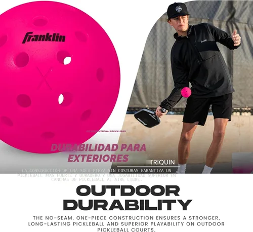 Miniatura 5 de Franklin Sports X-40 pelotas de Pickleball al aire libre - Bola oficial del Pickleball de EE. UU., APP Tour + US Open - Tamaño reglamentario Rosa