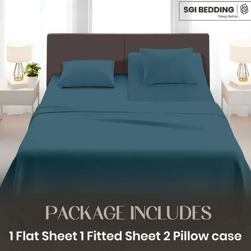 Miniatura 2 de SGI bedding Juego de sábanas de microfibra ajustable de 28 pulgadas con parte superior flexible de cabeza dividida, ultra suave, refrescante