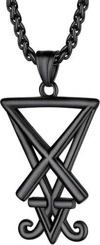 Miniatura 58 de PROSTEEL Satanic Jewelry Upside Down Cross Necklace for Men Women, 316L Stainless Steel/925 Sterling Silver Inverted Cross/Leviathan Cross Pendant