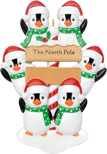 Miniatura 7 de MAXORA Adornos de Navidad personalizados 2025 – Adorno de pingüino del Polo Norte – Adornos de Navidad familiares únicos personalizados 2025