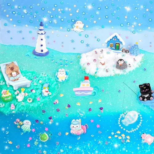 Miniatura 2 de Paquete de 12 slimes, kit de limo azul, limos de mantequilla transparentes, slime de nube, kit de bricolaje esponjoso para niñas y niños, regalos