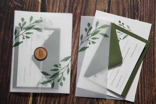 Miniatura 4 de Juego de 30 Invitaciones de Boda con Sobres y Tarjetas RSVP, Invitaciones de Boda con Plantas, Incluye Invitación Rellenable de 5 x 7 Pulgadas