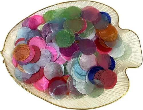 Miniatura 4 de Heyiwell 20 unidades de carcasas redondas con 2 agujeros para decoración del hogar, manualidades, campanillas de viento de 2 pulgadas Mezcla