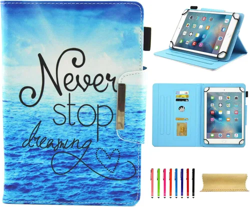 Miniatura 25 de Funda universal para tablet de 7 pulgadas, piel sintética [ranuras para tarjetas], cubierta magnética, para Samsung Galaxy Tab E/Tab A 7.0, Fire 7