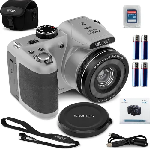 Miniatura 9 de Minolta ProShot - Cámara de 20MP - Lente de zoom óptico de 26x, video HD de 1080p, WiFi, pantalla LCD de 3 pulgadas, estabilización de imagen, Negro