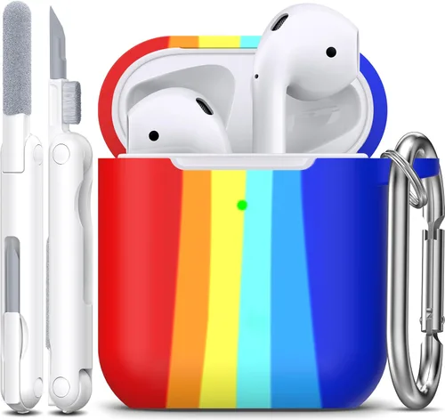 Miniatura 15 de Funda para AirPods con llavero, protección completa, de silicona, accesorios para AirPods, funda para hombres, mujeres y adolescentes, con estuche