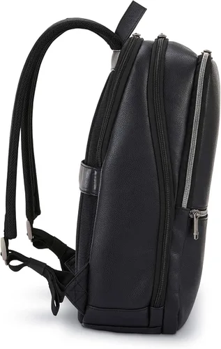 Miniatura 3 de Samsonite Mochila delgada clásica de cuero, Negro -, Mochila delgada clásica de cuero