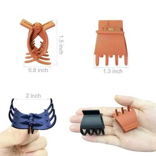 Miniatura 7 de Pinzas para el cabello para mujeres y niñas, pinzas antideslizantes de 1.3 pulgadas con acabado mate para peinar cabello fino y grueso (20 unidades)