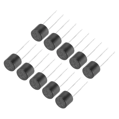 Miniatura 11 de uxcell 10 Uds. cilíndrico DIP montado en miniatura redondo lento micro fusible para piezas electrónicas PCB LCD reparación, T250mA 250mA 250V, negro