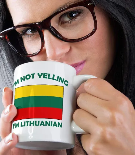 Miniatura 5 de Taza de té de café con texto en inglés "I M Not Yelling I Am Lituanian Lituanians Lituanians Coffee Tea Cup Holiday Christmas Hanukkah Gift for Men
