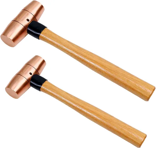 Miniatura 9 de WEDO Martillo de trineo de cobre 1/2lb,Martillo de mazo de cobre macizo, mango de fibra de vidrio, longitud 11.024 in, forjado a presión, resistente