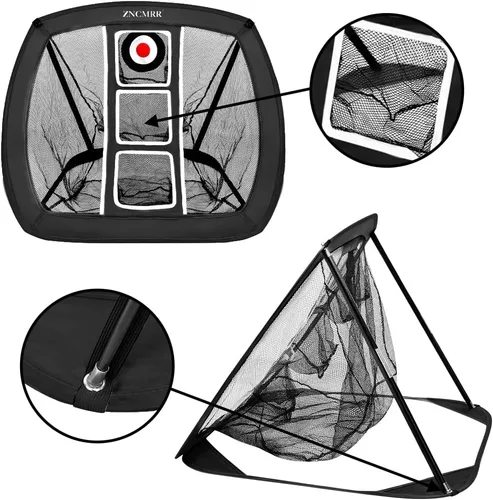 Miniatura 5 de Red de Golf Pop Up para Chipping, Red de Objetivo de Golf para Interiores/Exteriores, Red Plegable Portátil para Golpear Golf con 15 Pelotas