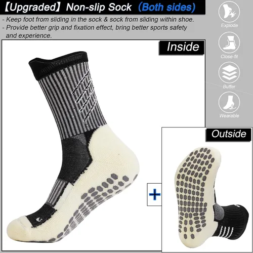 Miniatura 3 de 2.0 Calcetines atléticos antideslizantes para hombres y mujeres, calcetines de fútbol para yoga, correr..