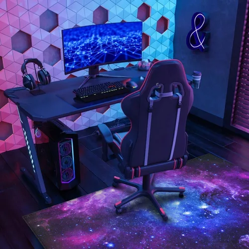 Miniatura 2 de Tapete para silla de juegos para alfombra de suelo de madera dura y baldosas, alfombra de juegos de 36"x48" para sala de juegos, alfombra galaxia