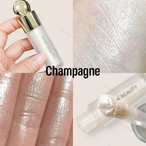 Miniatura 3 de KYDA Iluminador líquido, brillo natural con tinte, acabado sedoso y duradero, cobertura ligera y cremosa de seda, maquillaje para realzar el rostro