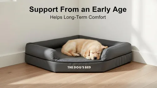 Miniatura 4 de The Dog's Bed - Cama ortopédica de espuma viscoelástica para perro, tela Oxford, gris con ribete negro, mediana