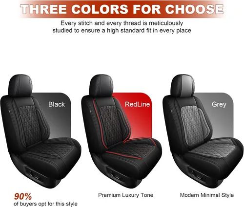 Miniatura 7 de IKABEVEM Juego de fundas de asiento delantero para VW/Volkswagen Jetta 2007-2026, cojín de asiento delantero de piel sintética, impermeable
