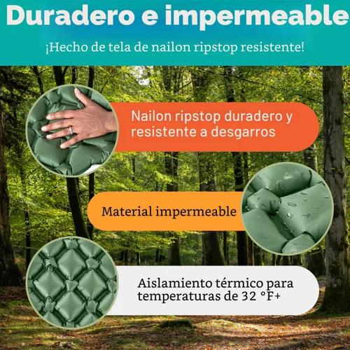 Miniatura 5 de Sleepingo Colchoneta de dormir ultraligera - Colchón inflable y compacto de aire de camping para mochileros, senderismo - Nuevo Verde