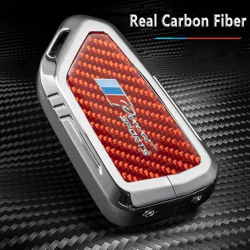Miniatura 66 de Funda para llavero BMW con llavero, fibra de carbono real, protección de aleación de zinc, compatible con BMW 1 3 4 5 6 7 Series X1 X3 X4 M5 M6 GT3