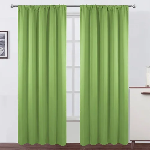 Miniatura 34 de LEMOMO Cortinas opacas negras para cocina, 42 x 45 pulgadas, juego de 2 paneles de cortinas opacas con bolsillo para cortinero para ventana pequeña