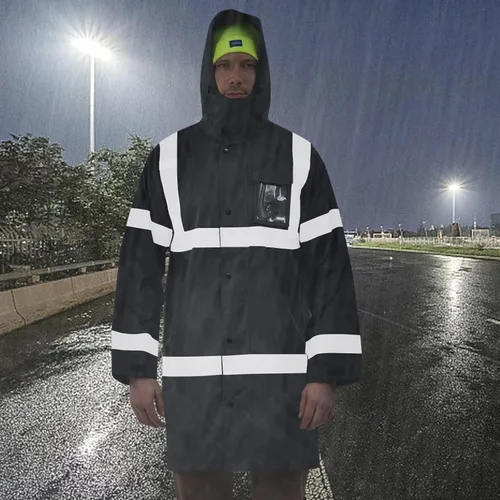 Miniatura 2 de A-SAFETY Chaqueta de lluvia de alta visibilidad, gabardina y chaqueta de lluvia de seguridad RIVER OTTER Petos de lluvia ANSI Clase 3