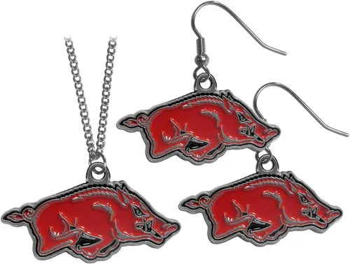 Miniatura 2 de Siskiyou Sports NCAA unisex-adult Dangle Earrings and Chain Necklace Set Rojo
