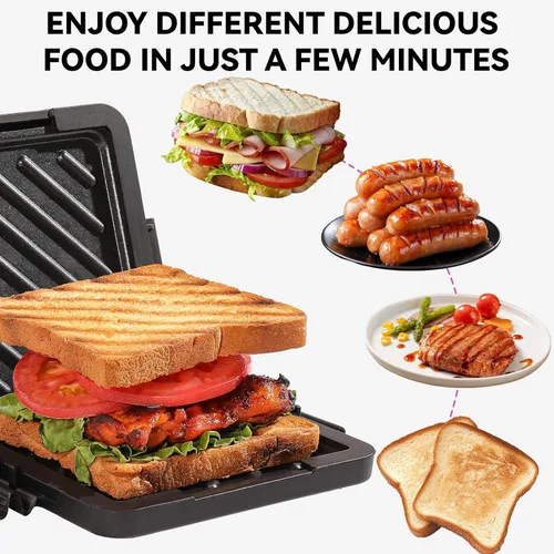Miniatura 4 de Toastie Sandwichera para microondas, máquina de panini de placa antiadherente, versátil tostadora pequeña, apta para tostadas en horno de Negro