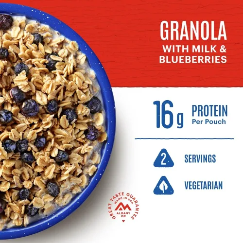 Miniatura 4 de Mountain House granola con leche y arándanos Comida liofilizada para mochileros y camping Pack de 6