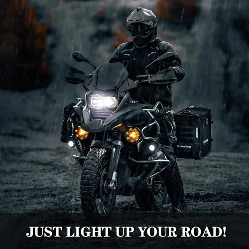 Miniatura 3 de AUDEXEN - Conjunto de faros LED de 200W con ojos de ángel DRL de haz alto/bajo compatible con BMW F800GS F800GS Adventure F700GS F650GS