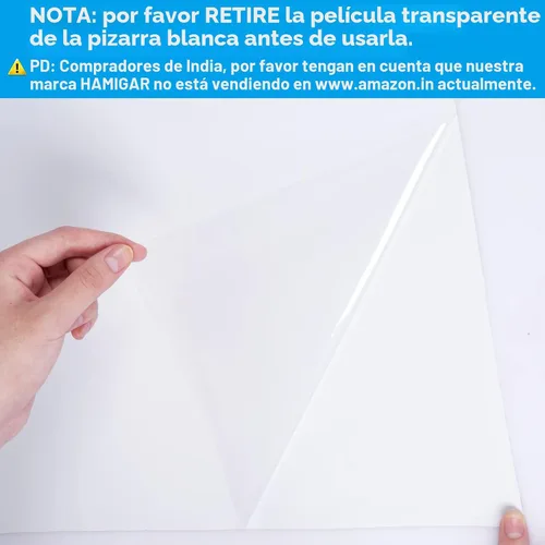 Miniatura 7 de HAMIGAR Adhesivo de Pizarra Blanca para Pared 18" x 197" Papel Tapiz de Pizarra de Borrado en Seco Despegar y Pegar, Pizarra Blanca para Pegar