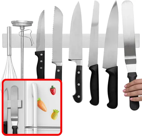 Miniatura 8 de Modern Innovations Portacuchillos magnético de 14 pulgadas para refrigerador, portacuchillos magnéticos para refrigerador o pared de cocina, sin