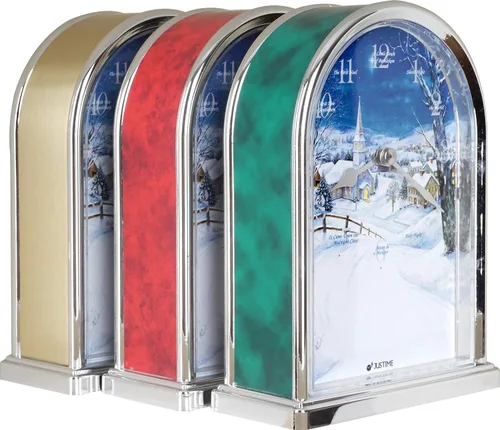 Miniatura 5 de JUSTIME Reloj de mesa luminoso Polaris Silent Night de 12 canciones de villancicos de Navidad, decoración de Navidad, multicolor, selección