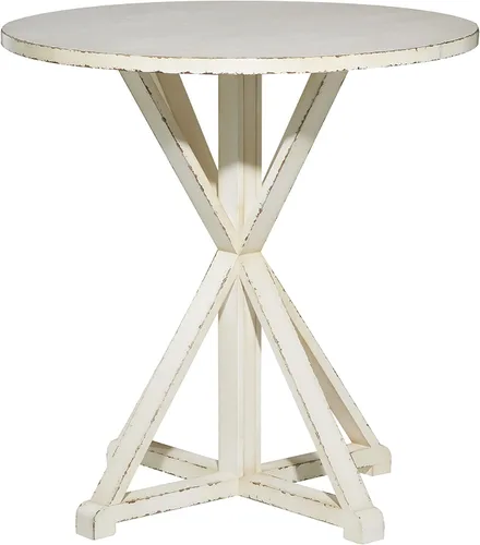 Miniatura 7 de Deco 79 Mesa auxiliar de madera para mesa auxiliar, mesa auxiliar de 29 x 29 x 31 pulgadas, color blanco