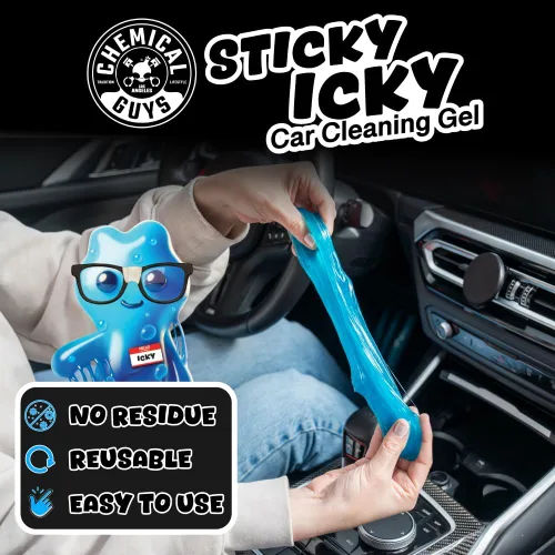 Miniatura 2 de Chemical Guys Sticky Icky - Gel de limpieza para automóvil, manzana verde, limpiador interior de automóvil, limpiador reutilizable para grietas