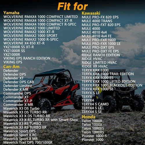Miniatura 3 de EVRBUL Cubierta UTV de 126 pulgadas de largo x 69 pulgadas de ancho x 68 pulgadas de alto, impermeable, resistente, 420D, para exteriores
