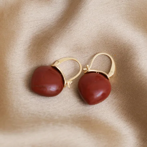 Miniatura 5 de Gempires Aretes Colgantes de Gemas Hechos a Mano, Aretes de Cristal Minimalistas y Simples, Joyería Hipoalergénica, Chapados en Oro, Diseño Clásico