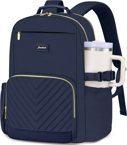 Miniatura 23 de Mochila para Laptop para Mujeres Mochila de Libros: Mochilas de Trabajo y Escuela de 15.6 pulgadas con Bolsillo con Compartimento para Taza de Gran