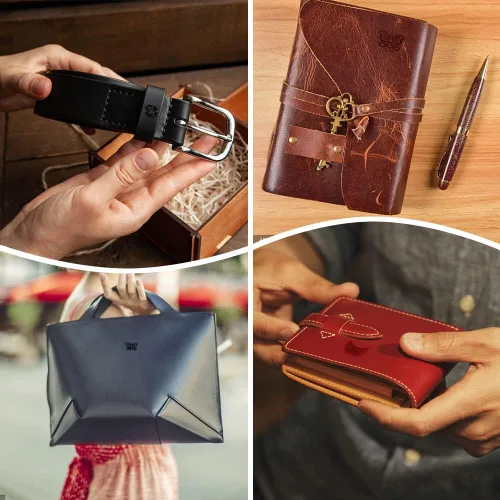 Miniatura 7 de Herramientas de estampado de cuero de 21 piezas, kit de estampado de cuero con martillo de goma para trabajo de cuero