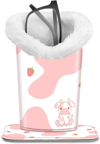 Miniatura 7 de Fintie Soporte para anteojos forrado de felpa con base magnética, estuche de cuero vegano prémium para lentes