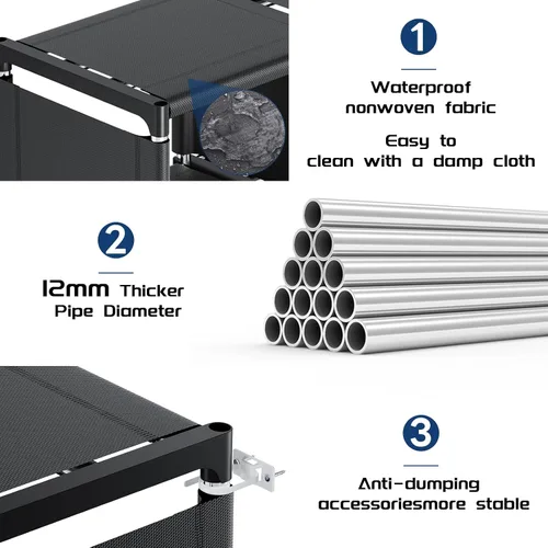 Miniatura 4 de Mavivegue Estantería para Libros, Organizador de Almacenamiento de 12 Cubos, Librero de Bricolaje, Estantería de Cubos de Metal, Estantes
